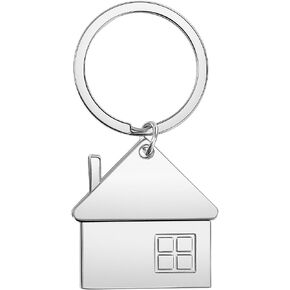 House Shaped Pendant Keychains, Cute Cartoon House with Window keychain Home key chain Creative Mental Keyring Gift Bag Hanging Fashion Charm Jewelry for Men & Women, Silver in Saudi Arabia