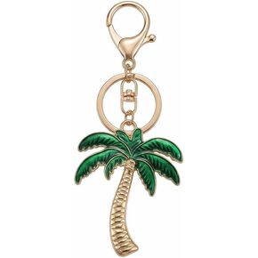 Crystal Rhinestone Palm Tree Bag Charm Green Tropical Keychain Purse Accessory Keyring Car Pendant Party Favor Gift in Saudi Arabia