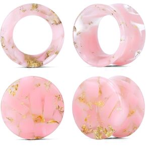 TBOSEN 2 Pairs Colorful Acrylic Ear Plugs and Tunnels Set Double Flared Gauges Expander for Piercing 2G-1Inch in Kuwait