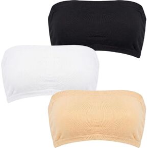 3PCS Cleavage Cover Up, Modesty Panel Bandeau Top for Women | Anti Peep Invisible Tube Top Bra Liner, Soft Stretchy Chest Wrap for Work Party Daily Wear in Saudi Arabia