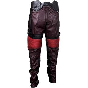 Prime-Fashion Mens Distressed Maroon Star Protector King Faux Leather Galaxy Adult Costume Jacket in Saudi Arabia