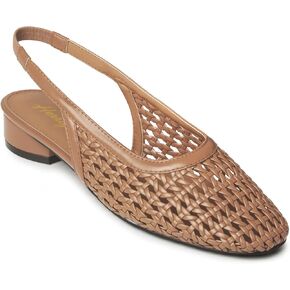 Slingback Flats for Women Closed Square Toe Woven Ballet Flats Chunky Low Heels Womens Flats Comfortable Dressy in Saudi Arabia