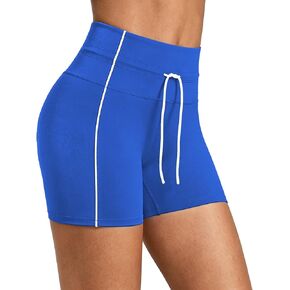 Hragc Women's Drawstring Biker Shorts High-Waist Tummy Control Legging Workout Shorts for Women Fitness Yoga Running in Saudi Arabia
