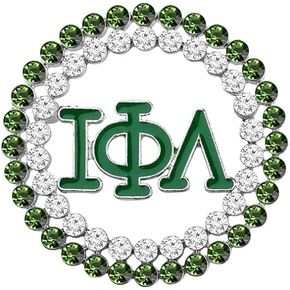 Community Society Gifts for Women Incorporated Green and White Letters Iota Phi Sorority Brooch Pin Jewelry in Saudi Arabia
