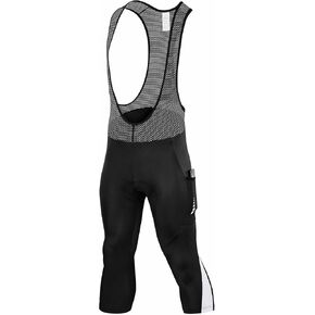 qualidyne Men's 3/4 Capri Bike Bib Tights with Pockets, Cycling Bib Shorts 4D Padded Chamois, Silicone Grippers, Reflective in Saudi Arabia