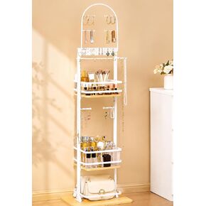 Homde Women Jewelry Holder Organizer: Large Floor Jewelry Stand for Necklaces Bracelets Earrings Makeup - 3-Tier Metal Storage Display for Bedroom Vanity - Hanging Tree with Hooks in Saudi Arabia