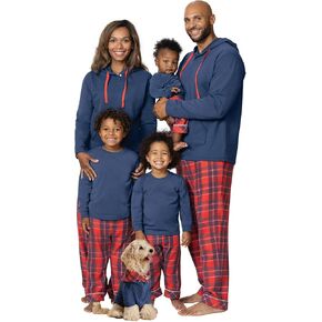 PajamaGram Family Pajamas Matching Sets - Family PJs, Red & Blue Plaid Women LG in Saudi Arabia