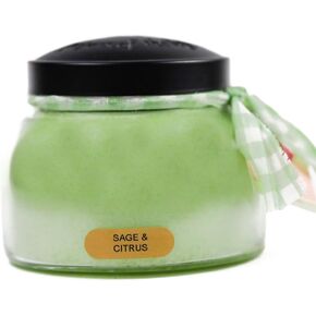 A Cheerful Giver - Sage & Citrus Papa Scented Glass Jar Candle (34oz) with Lid & True to Life Fragrance Made in USA in Kuwait