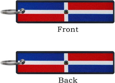 JAVD Dominican Flag Keychain Tag with Key Ring - Keys, Cars, Motorcycles, Backpacks, Luggage and Gifts - EDC (3 Pack) in Kuwait