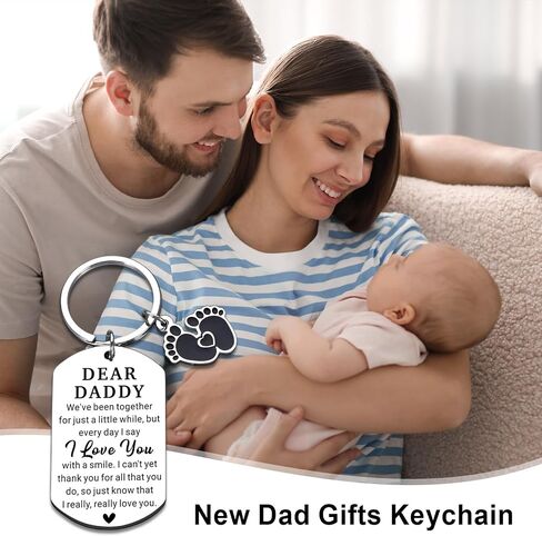 First Father's Day Keychain Gifts for New Dad, Gender Reveal Keychain for Soon to be Dad, New Daddy Keychain Gifts First Time, Dads to be Gift for 1st Time Dads, First Time Daddy Expectant Father Gift in Kuwait
