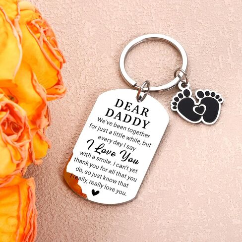 First Father's Day Keychain Gifts for New Dad, Gender Reveal Keychain for Soon to be Dad, New Daddy Keychain Gifts First Time, Dads to be Gift for 1st Time Dads, First Time Daddy Expectant Father Gift in Kuwait