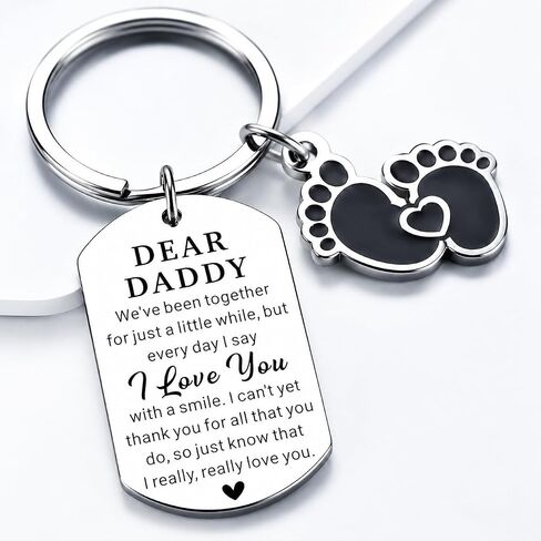 First Father's Day Keychain Gifts for New Dad, Gender Reveal Keychain for Soon to be Dad, New Daddy Keychain Gifts First Time, Dads to be Gift for 1st Time Dads, First Time Daddy Expectant Father Gift in Kuwait