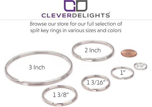 CleverDelights 3" Key Rings - 25 Pack - Large Split Key Rings - Strong Key Chain Ring Connector - 3 Inch in Kuwait