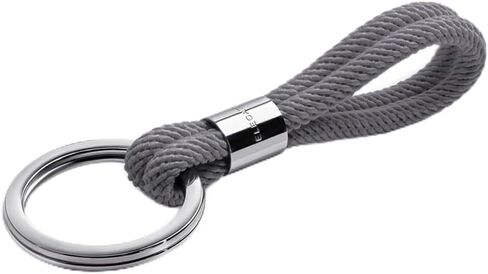 سلسلة مفاتيح Elegatto Premium Rope | نايلون من الدرجة البحرية مع الفولاذ المقاوم للصدأ المصقول المطلي بالفضة | سلسلة مفاتيح مصممة للجنسين in Kuwait