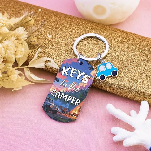 Camper Gifts Keys to The Camper Keychain Camping Accessories Rv for Women Men Vintage Motel Key Chain for Trailer in Kuwait