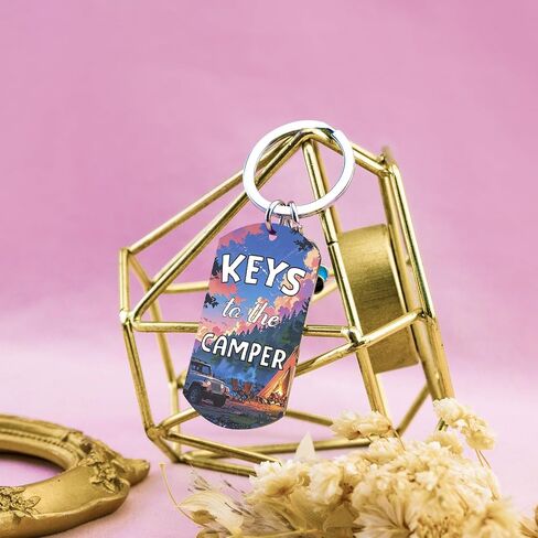 Camper Gifts Keys to The Camper Keychain Camping Accessories Rv for Women Men Vintage Motel Key Chain for Trailer in Kuwait