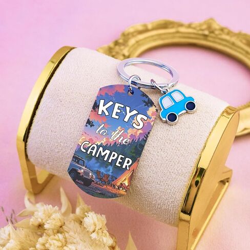 Camper Gifts Keys to The Camper Keychain Camping Accessories Rv for Women Men Vintage Motel Key Chain for Trailer in Kuwait