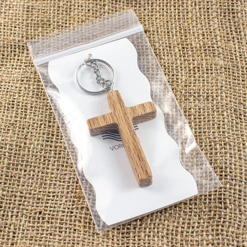 Wooden Cross Keychain, Solid Oak Christian Key Ring, Handmade in USA, Faith Gift for Men and Women, 2.5 x 1.75 x 0.25 Inches, Baptism or Confirmation Gift in Saudi Arabia