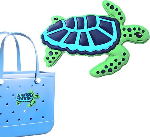Premium Green Turtle Charms for Bogg Bag, Compatible with Bogg Bag Accessories, Rubber Beach Bag Charms Inserts Accessories for Women Girls (B1) in Kuwait