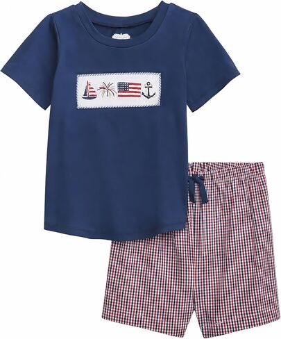Mud Pie Toddler Boy Navy Patriotic Short Set in Saudi Arabia