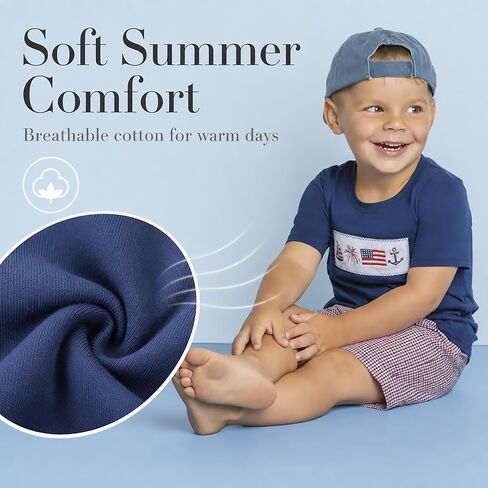 Mud Pie Toddler Boy Navy Patriotic Short Set in Saudi Arabia