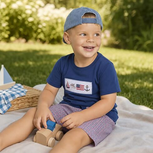 Mud Pie Toddler Boy Navy Patriotic Short Set in Saudi Arabia
