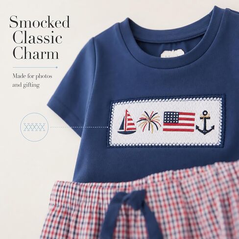 Mud Pie Toddler Boy Navy Patriotic Short Set in Saudi Arabia