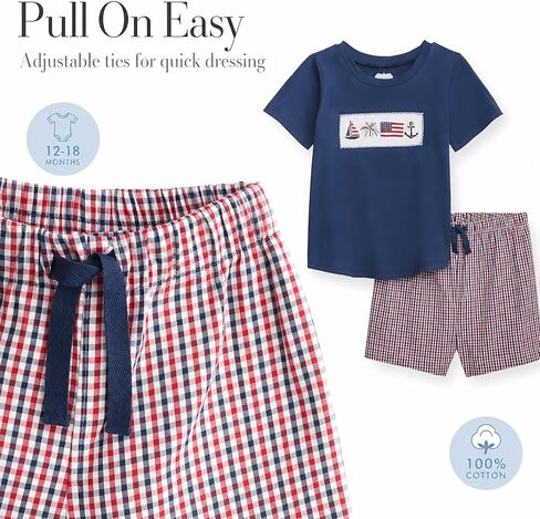 Mud Pie Toddler Boy Navy Patriotic Short Set in Saudi Arabia