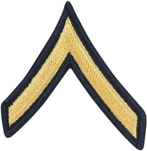 Army E2 PVT2 Chevrons Stripes Blue Gold for ASU Male Pair in Kuwait
