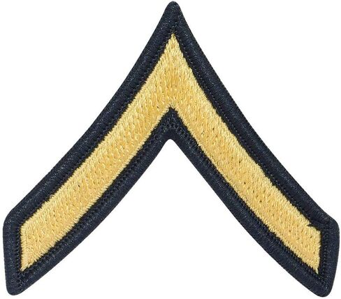 Army E2 PVT2 Chevrons Stripes Blue Gold for ASU Male Pair in Kuwait
