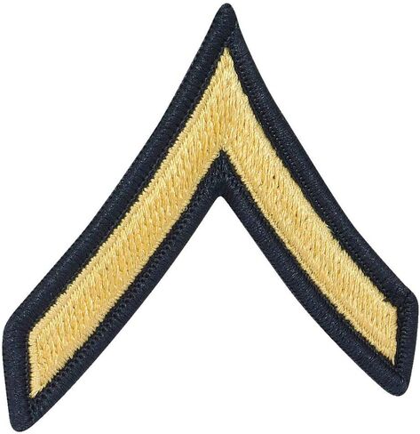 Army E2 PVT2 Chevrons Stripes Blue Gold for ASU Male Pair in Kuwait