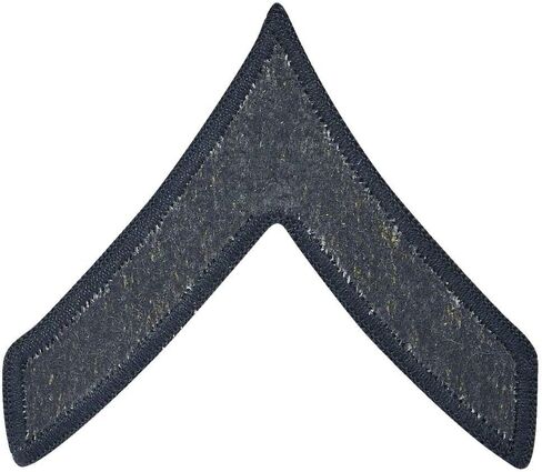 Army E2 PVT2 Chevrons Stripes Blue Gold for ASU Male Pair in Kuwait