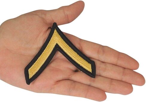 Army E2 PVT2 Chevrons Stripes Blue Gold for ASU Male Pair in Kuwait