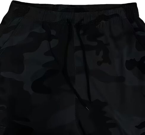 Women's Camo Cargo Pants High Waisted Tapered Leg Elastic Drawstring Lightweight Casual Camouflage Breathable Tactical Jogger in Kuwait