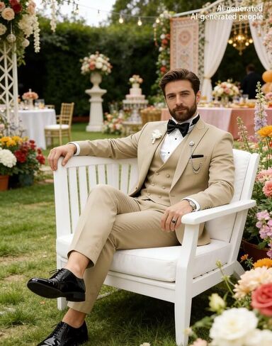 Tuxedo for Men 3 Piece Suit Slim Fit Tuxedo Suit Set Wedding Prom Suits Mens Fashion Formal Suits with Tie in Kuwait