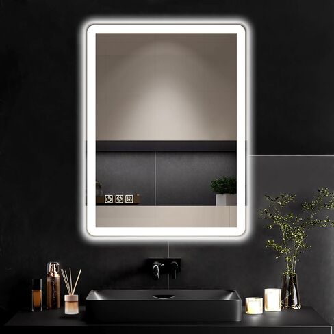 24"X32" LED Bathroom Vanity Mirror with Lights, Anti-Fog, Dimmable, Lighted Bathroom Mirror for Wall, Memory Function, Tempered Glass, Shatter-Proof, Backlit & Front Lit in Saudi Arabia