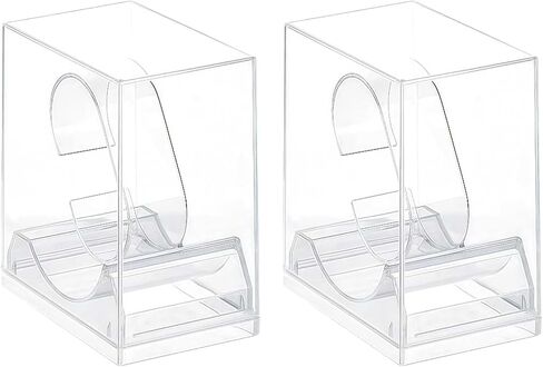 erioctry 2 Pack Watch Display stand Case Clear Plastic Single Watch Holder Box Storage Organizer for Jewelry Collection in Kuwait
