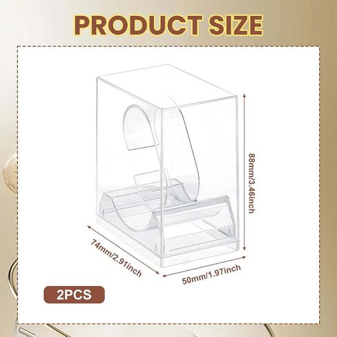 erioctry 2 Pack Watch Display stand Case Clear Plastic Single Watch Holder Box Storage Organizer for Jewelry Collection in Kuwait