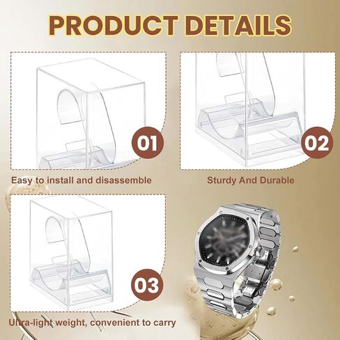 erioctry 2 Pack Watch Display stand Case Clear Plastic Single Watch Holder Box Storage Organizer for Jewelry Collection in Kuwait