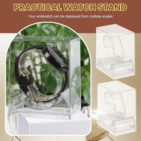 erioctry 2 Pack Watch Display stand Case Clear Plastic Single Watch Holder Box Storage Organizer for Jewelry Collection in Kuwait