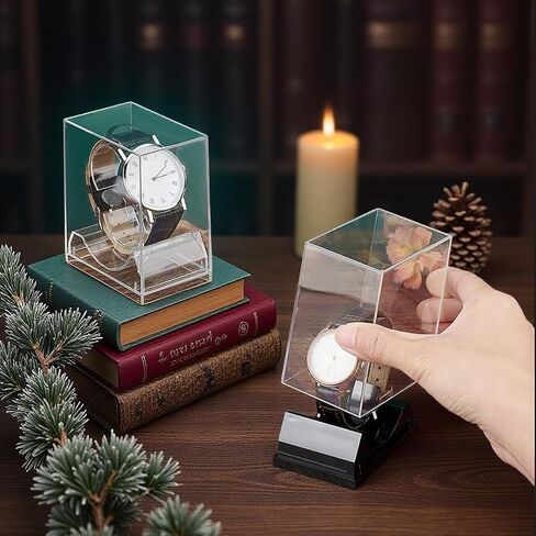 erioctry 2 Pack Watch Display stand Case Clear Plastic Single Watch Holder Box Storage Organizer for Jewelry Collection in Kuwait