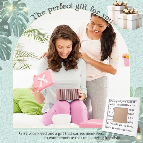 THYGIFTREE Funny Best Friend Gift for Women Sentimental Friendship Keepsake Picture Frame BFF Birthday Christmas Presents for Her Favorite Human Weirdo Soul Sister in Saudi Arabia