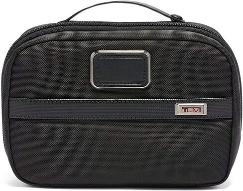 TUMI - Alpha 3 Split Travel Kit - Luggage Accessories Toiletry Bag for Men and Women with Embossed Leather Carry Handle - Black in Kuwait