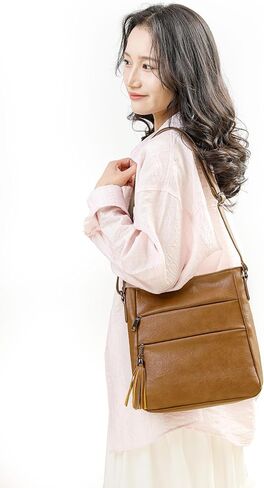 Crossbody Purses for Women, Multi Pocket Casual Shoulder Bag with Tassel and Adjustable Strap in Saudi Arabia