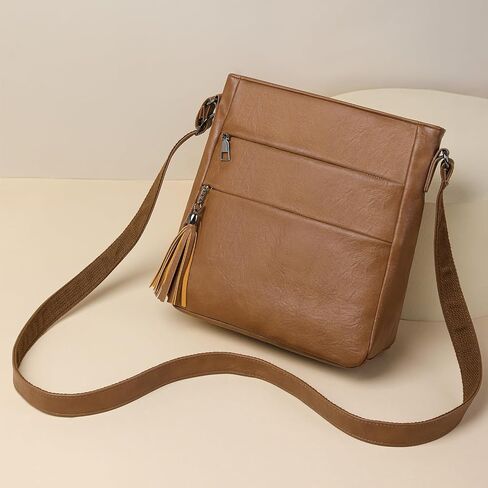 Crossbody Purses for Women, Multi Pocket Casual Shoulder Bag with Tassel and Adjustable Strap in Saudi Arabia