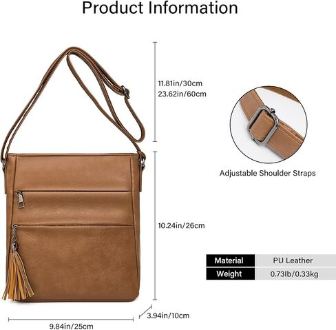 Crossbody Purses for Women, Multi Pocket Casual Shoulder Bag with Tassel and Adjustable Strap in Saudi Arabia