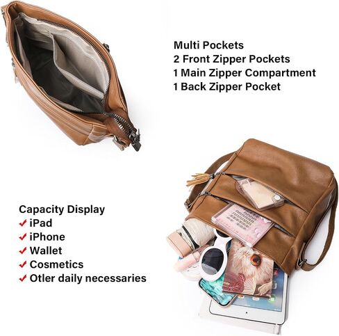 Crossbody Purses for Women, Multi Pocket Casual Shoulder Bag with Tassel and Adjustable Strap in Saudi Arabia