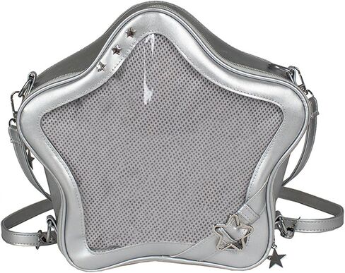 Star Shape Ita Bag - Women's Crossbody Backpack Purse, PU Leather Cute Aesthetic Handbag for Pin Insert Display (Yellow) in Saudi Arabia