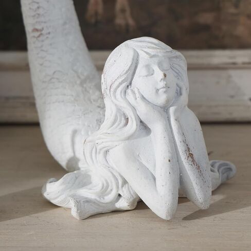 SOFFEE DESIGN Shy Mermaid Figurine Resin Ornament, Coastal Bedroom Shelf Decor for Mermaid Lovers, Unique Housewarming Gift in Saudi Arabia