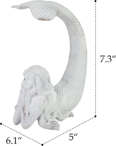 SOFFEE DESIGN Shy Mermaid Figurine Resin Ornament, Coastal Bedroom Shelf Decor for Mermaid Lovers, Unique Housewarming Gift in Saudi Arabia